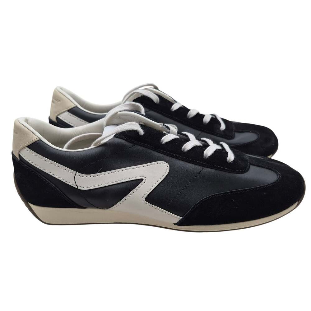 New Rag & Bone Retro Court sneakers black suede Women size 37.5 US 7.5